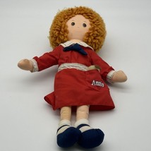 Vintage Annie Doll Knickerbocker 1982 16&quot; Ragdoll Plush Red Hair Sandy Dog - $8.98