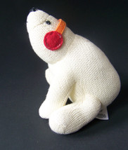 Baby Gap Polar Bear Plush Rattle White Bear with Ear Muffs 6 1/2" tall - £10.13 GBP