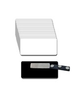 25 BLANK WHITE / BLACK NAME BADGE KIT (U) MAGNETS 2 X 3 TAGS 1/8&quot; CORNERS - $77.78 CAD