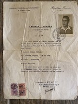 Vecchio documento di viaggio certificato Francia 1952 - $25.24