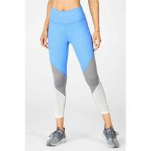 Fabletics Zone High-Waisted 7/8 Colorblock Leggings Marina Blue Grey Small - £39.42 GBP