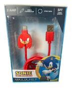 NEW Sonic The Hedgehog KNUCKLES USB-A to USB-C 5ft Charging Cable - $19.95