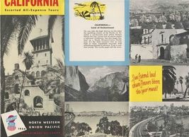 North Western &amp; Union Pacific Railroad California Tours Brochure 1954 - $17.82
