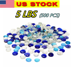 500 Pcs Mixed Color Glass Gems, Pebbles, Mosaic Tiles, Marbles Vase Filler (5LB) - $19.79