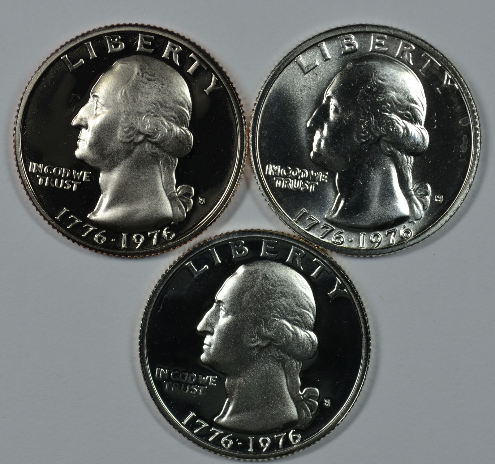 1976 S Washington clad proof, 40% silver BU and 40% Silver Proof quarters - $18.00