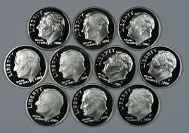2000 - 2009 S Roosevelt silver proof dime set - £42.36 GBP