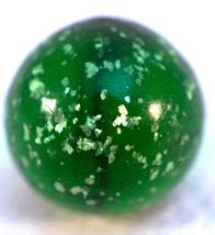 Marble Handmade Green Mica Ground Pontil &amp; Bubble Core Shooter 13/16&quot; - £39.81 GBP