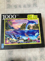 2004 FX Schmid 1000 Piece Puzzle “Dolphin Paradise” Glow In The Dark Com... - $28.04