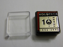 Holopack 10 Year Anniversary Pin 1995-2005 with 1&quot; square case NEW - £4.97 GBP