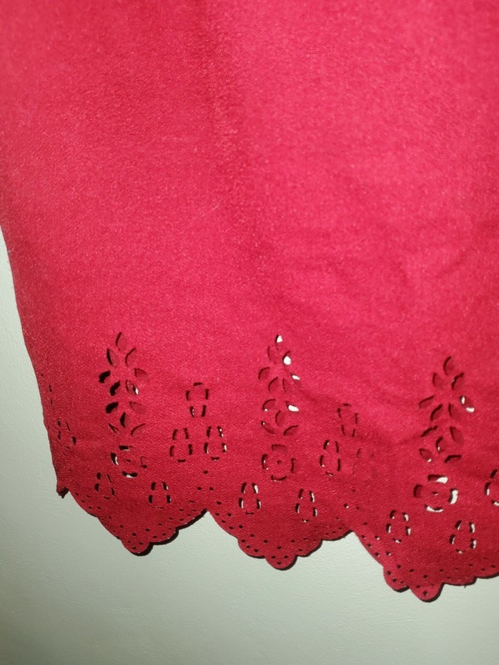 Say What? Polyester Floral Pattern Crop Top, Red, Women's Size XL Item image 3
