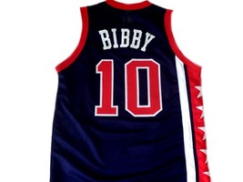 Mike Bibby Custom Team USA Basketball Jersey New Sewn Navy Blue Any Size image 5