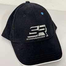 Scion Racing Hat Baseball Cap Embroidered Logo Black White Trim - $24.99