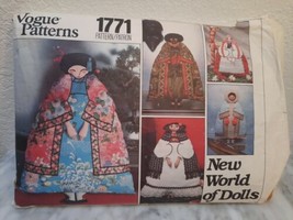Vintage Vogue Sewing Pattern 1771 New World of Dolls African Inuit Native Polish - £8.50 GBP
