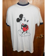 Mickey Mouse Walt Disney Productions Ringer Tee T-Shirt Adult XL Vintage... - £35.04 GBP