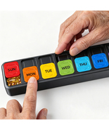 Weekly Pill Organizer for Seniors,Easy Open One-Handed Vitamin Case - $6.99