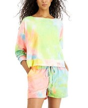 Jenni Womens Printed Tie Dyed Long Sleeve Top and Shorts Sleep Set XS - £39.32 GBP