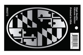 Maryland Flag Design Chrome Car Decal - $6.99
