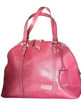 Peyton Leather Cora Domed Satchel (Coach F25671) SILVER/MERLOT - £40.52 GBP