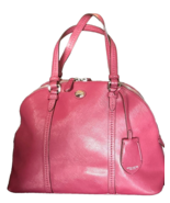 PEYTON LEATHER CORA DOMED SATCHEL (COACH F25671) SILVER/MERLOT - £39.88 GBP