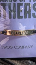 Two&#39;s Company Card And Statement  Bracelet “fearless engraved With Silk String - £11.90 GBP