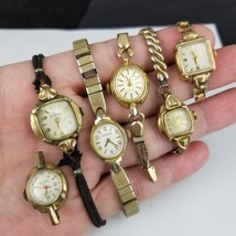 vintage ladies watch lot x6 Bulova Caravelle Helbros Girard Perregaux 10... - $99.99