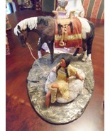 Daniel Monfort &quot;Indian girl w/ horse in the river&quot;  Original Western Hyd... - $232.17 CAD