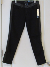Apt. 9 Skinny Leg Modern Fit Faux Leather Trim Women&#39;s Sz 6 SHORT NWT MS... - $19.65