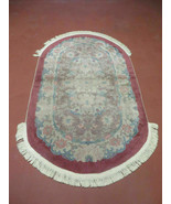 3&#39; X 5&#39; Vintage Handmade Chinese Art Deco PEKING Oval Wool Rug Carpet Sa... - £251.86 GBP