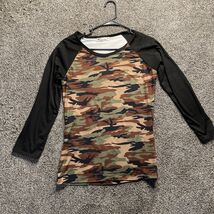 Liu Si Ran Women’s Raglan Camouflage T-shirt Top XXL 2XL  Scoop Neck - €8,56 EUR