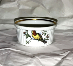 Birds Decorated Pillivuyt Pilivite Porcelain Pleated Ramekin  France - £9.48 GBP