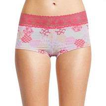 No Boundaries Women&#39;s Micro W Lace Boyshort Panties Size SMALL Coral Floral - £8.22 GBP