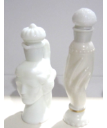 Vintage Milk Glass Grecian Style Perfume bottle / hand perfume bottle avon - $16.77