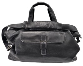 $598 BOCONI Tyler Cargo Black Leather Duffel Bag - £177.53 GBP