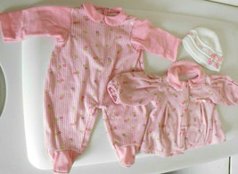 Flannel 3 Piece Outfit for 18&quot; Baby Doll w/ Hat for Zapf etc.  - £15.09 GBP
