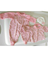 Flannel 3 Piece Outfit for 18&quot; Baby Doll w/ Hat for Zapf etc.  - £14.85 GBP