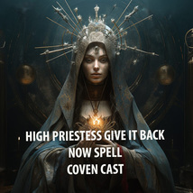 50-200X COVEN HIGH PRIESTESS GIVE IT BACK NOW HIGHER MAGICK RING PENDANT image 2
