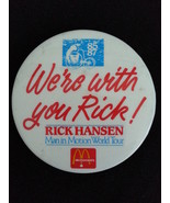 Pinback Button McDonalds Rick Hanson Man In Motion Tour 1985 - 1987 80s ... - $183.74 MXN