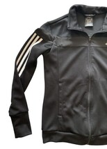 Adidas Black Track Jacket Full Zip 3-Stripe Climalite Size Small NWOT image 3