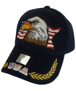 Men&#39;s Patriotic Large Eagle USA Adjustable Baseball Cap (Navy) - £11.94 GBP