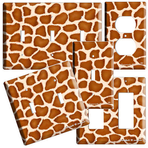 GIRAFFE SKIN PRINT LIGHT SWITCH OUTLET WALL PLATE KIDS CHILD ROOM HOME ART DECOR