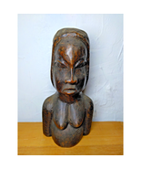 Tribal Nude Breast Bust Female African Jamaica Sculpt Handmade Rosewood ... - $21.42 CAD
