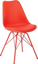 OSP Home Furnishings Emerson Polyurethane Seat Armless Visitors Chair with, Red - £93.74 GBP