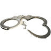 Steampunk Police Cosplay Costume Chrome Metal Handcuffs Gag Gift Party Favor Toy - £2.90 GBP