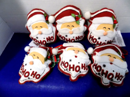 NEW Santa Christmas Ornaments Decorations Rustic Decor Country Set of 6 - £12.73 GBP