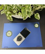 Acrylic Leaf Design Phone Stand, Sticky Pad Tabletop Mount, Foldable...