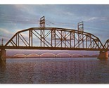 Centennial Bridge at Sunset Rock Island Illinois IL UNP Chrome Postcard P5 - $5.08