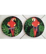 Pair of Hand Painted Tropical Red Parrot Drink Coasters (4.75" diameter)... - €16,75 EUR Pair of Hand Painted Tropical Red Parrot Drink Coasters (4.75" diameter)... - €16,75 EUR