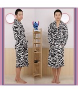 Soft Fleece Lover&#39;s Zebra Striped Luxury Lounger Beach Bath Robes  - £56.18 GBP