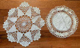 Vintage crocheted doily set of 2 #24m - $9.00