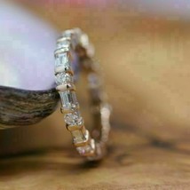 2Ct Baguette Diamanti Finti Fede Nuziale 14K Placcato Oro Giallo Argento - £116.97 GBP